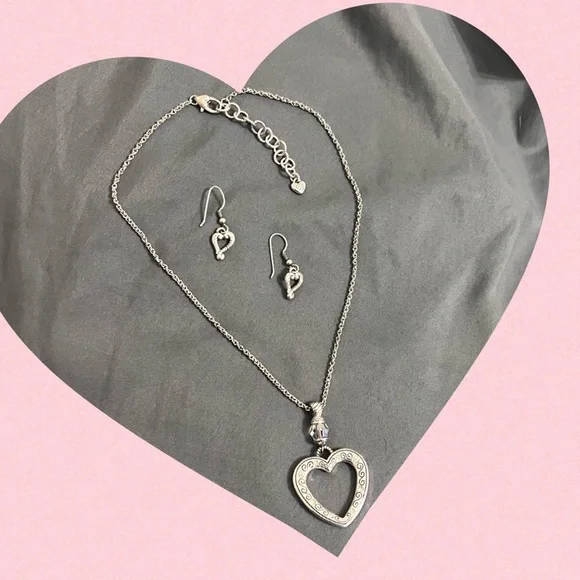 Brighton Reversible Heart Pendant, Necklace, and Earrings - Picture 1 of 8